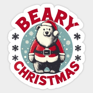 Funny Beary Christmas Sticker